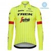 Tenue Cycliste Manches Longues et Collant à Bretelles 2018 Trek-Segafredo Hiver Thermal Fleece N002